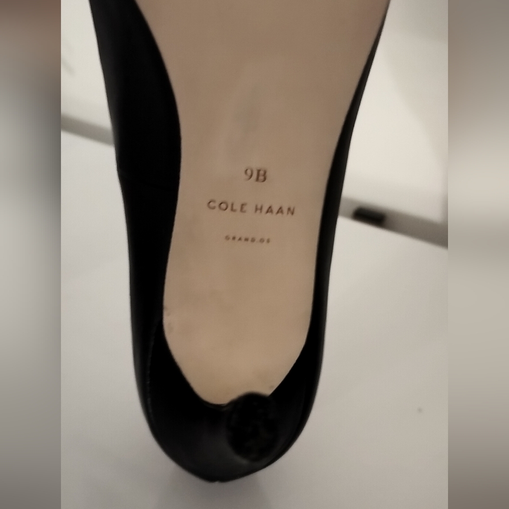 Cole Haan - Woman's Leather Black High Heel Pumps, Size 9. - Picture 6 of 6